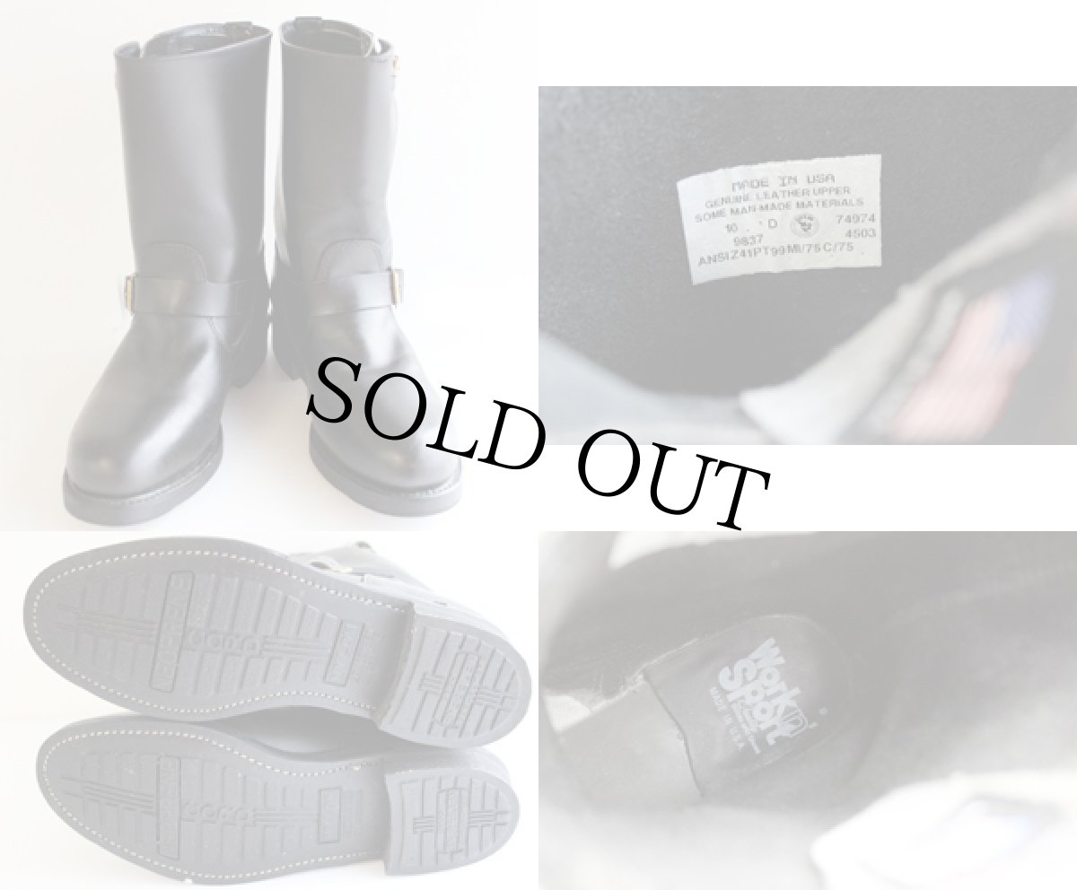 画像3: デッドストック★USA製 Worln'Sport エンジニアブーツ 黒 10 D (3)