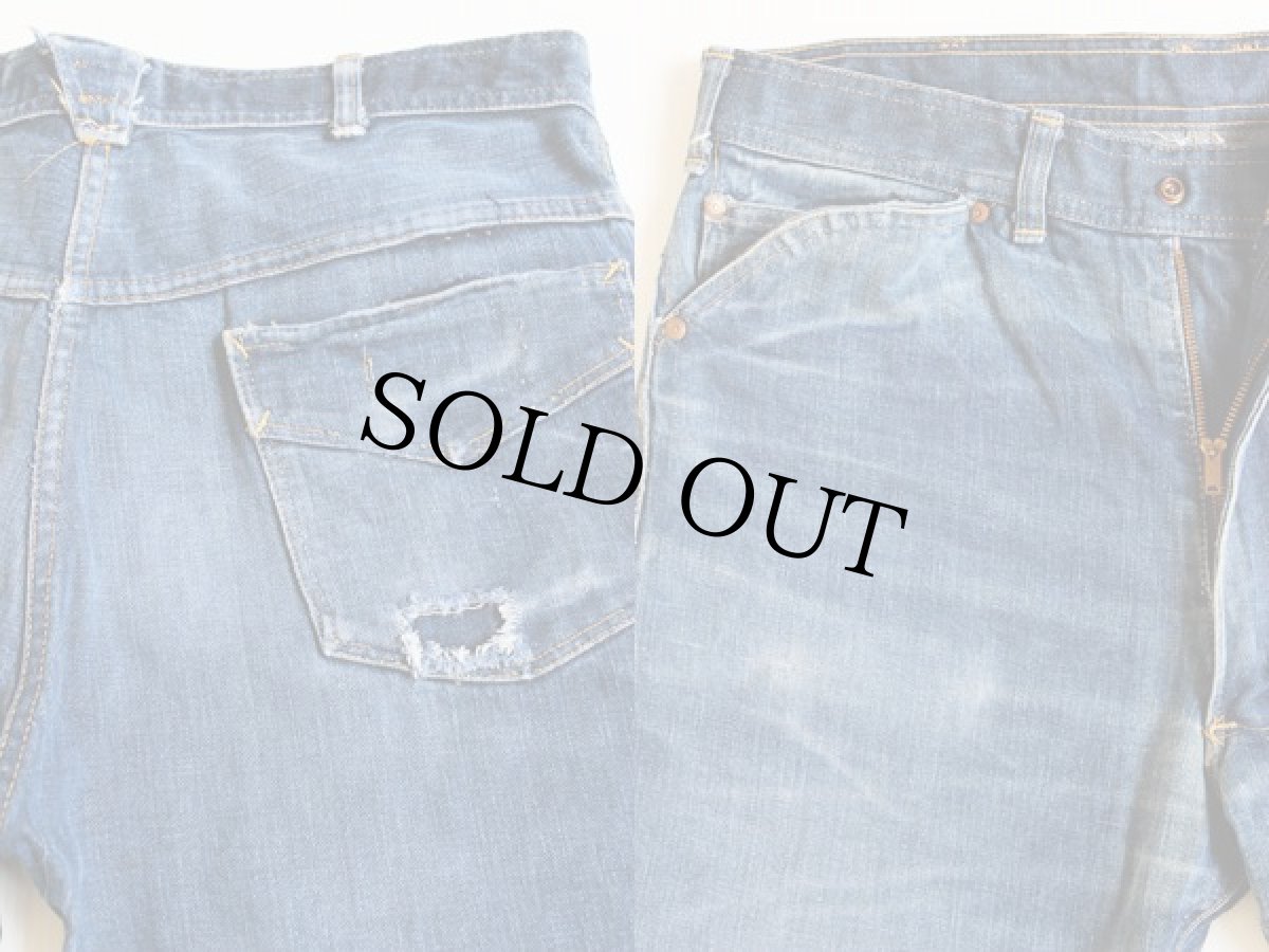 画像2: 60s SEARS ROEBUCKS ダメージ デニムパンツ w34 (2)