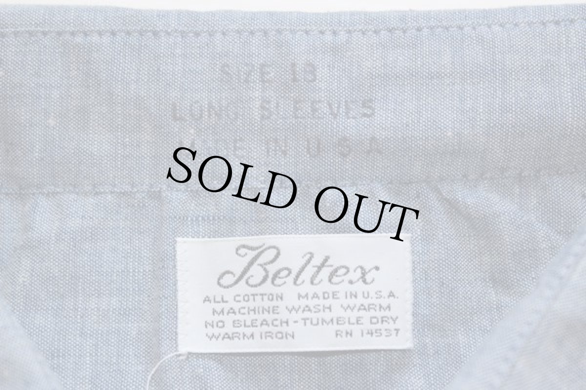 画像3: デッドストック★70s Beltex コットン シャンブレーシャツ リサイズ (3)