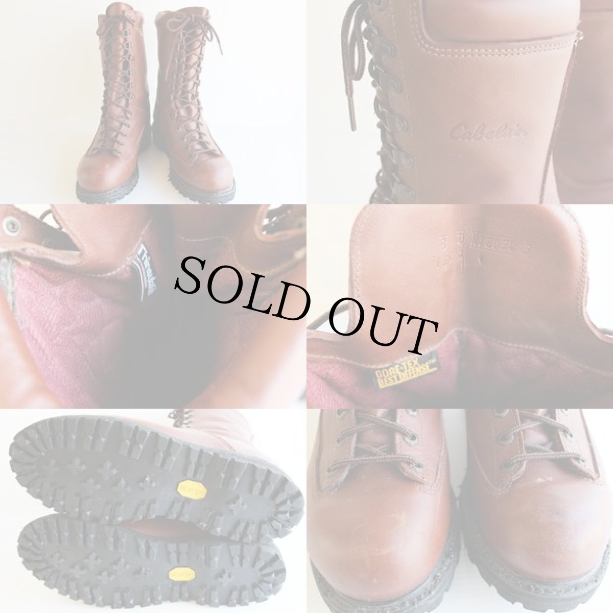 画像3: 90s Cabela'sカベラス GORE-TEXゴアテックス 編み上げブーツ 茶 8 D (3)