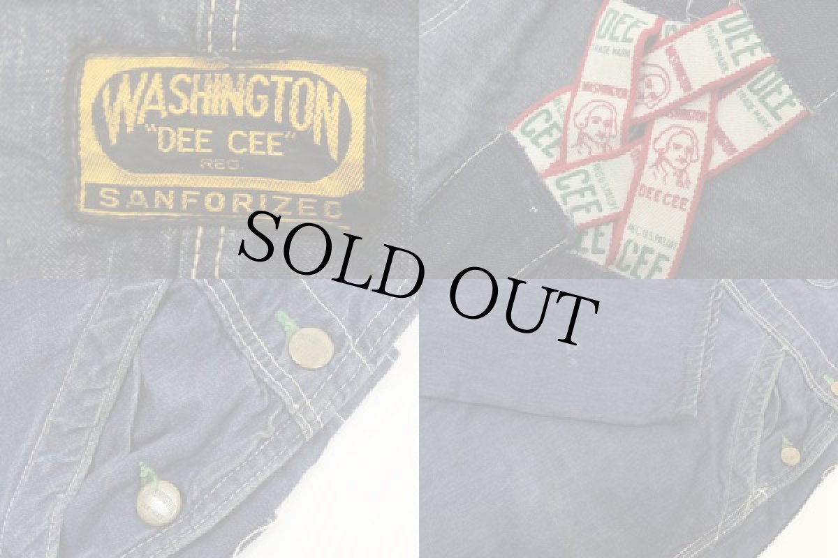 画像2: 50s WASHINGTON DEE CEE ローバック インディゴ デニム オーバーオール (2)