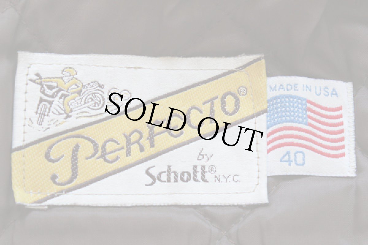 画像4: USA製 Schottショット ダブルライダース ヌバックレザージャケット 茶 40 (4)