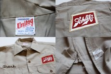 画像3: デッドストック★60s Unitog Schlitz パッチ付き ワークシャツ M (3)