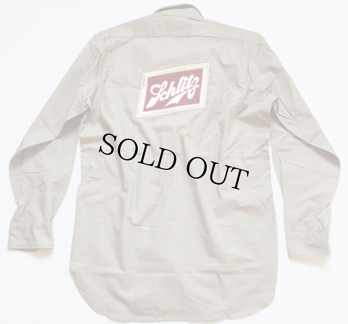 画像2: デッドストック★60s Unitog Schlitz パッチ付き ワークシャツ M (2)