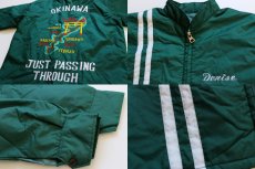 画像3: OKINAWA刺繍 ナイロン スーベニアジャケット 緑 (3)