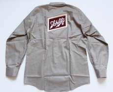 画像2: デッドストック★70s USA製 Unitog Schlitz パッチ付き ワークシャツ M (2)