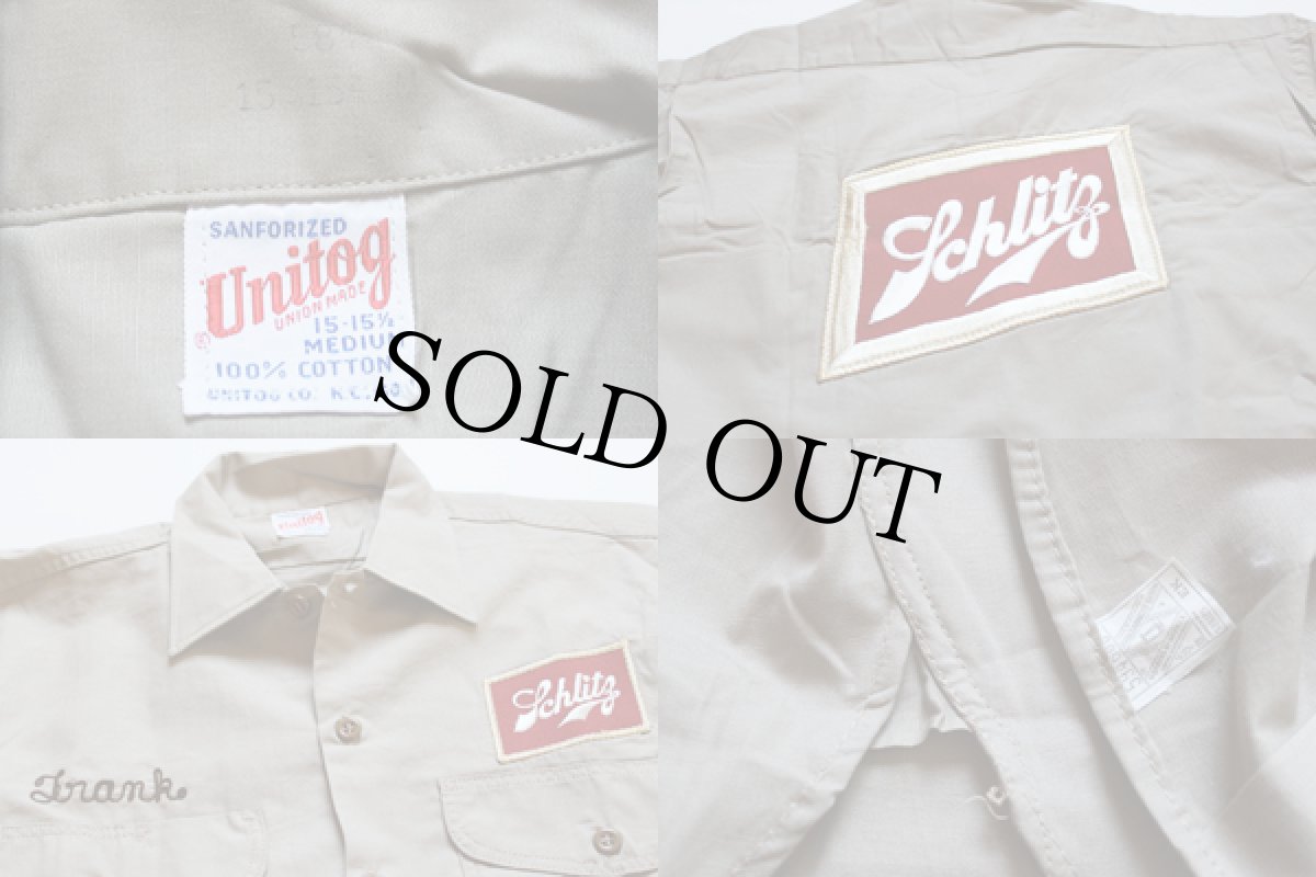 画像3: デッドストック★60s Unitog Schlitz ワークシャツ M (3)