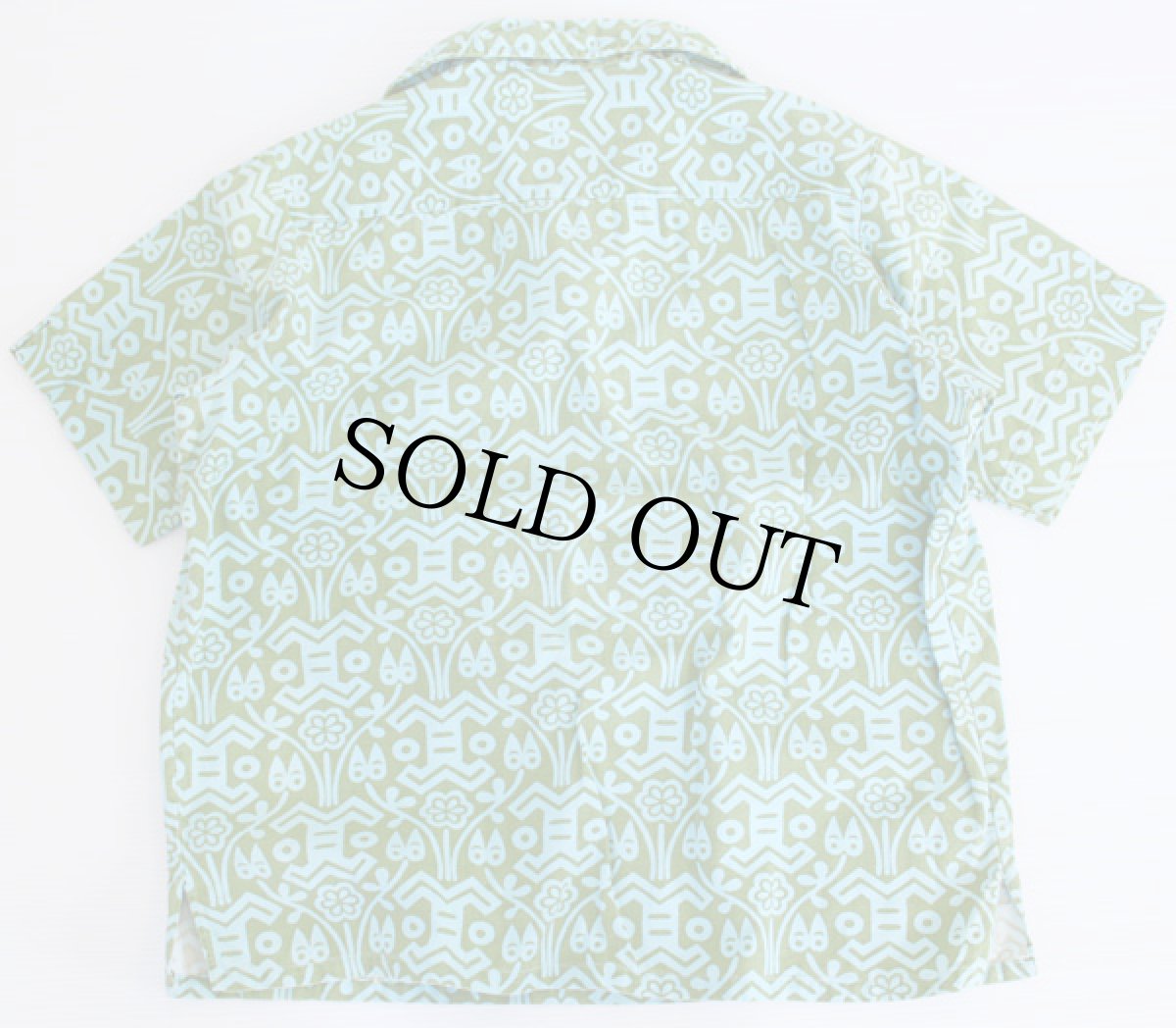 画像2: 50s Sears 総柄 プルオーバー 半袖 コットンシャツ L (2)