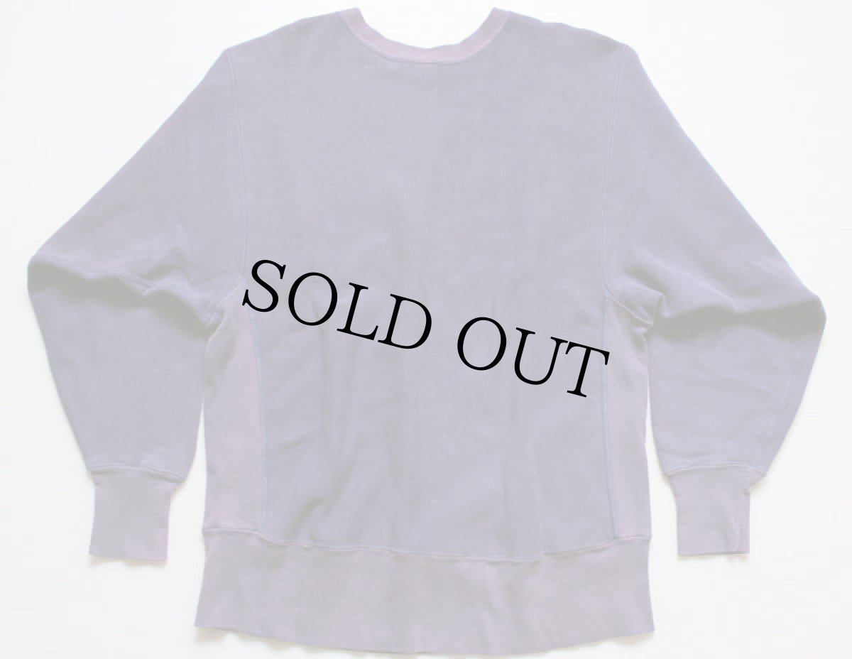 画像2: 70s USA製 Championチャンピオン 単色タグ 無地 目無し ツートン リバースウィーブ スウェット ナス紺 L (2)