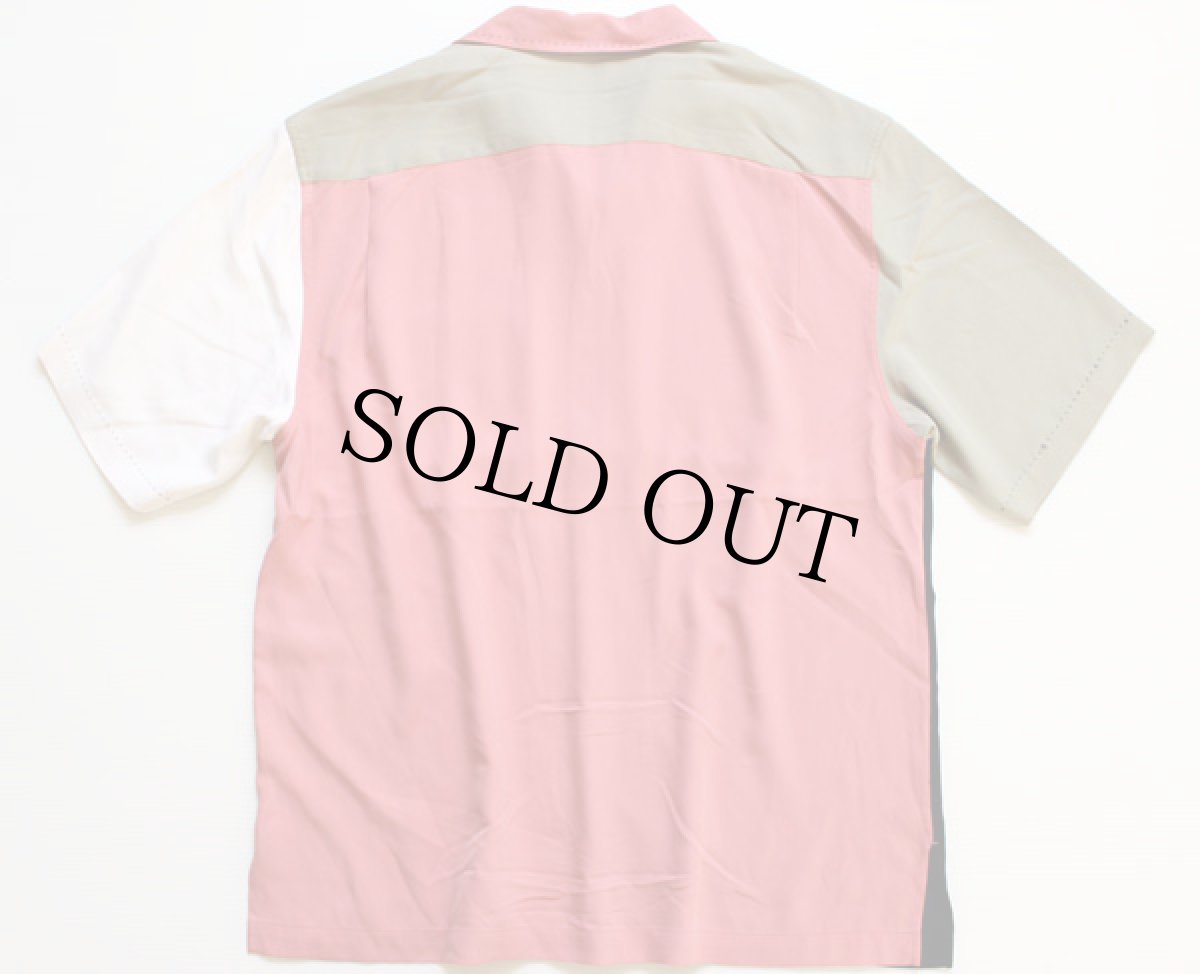 画像2: NAT NAST クレイジーパターン シルク ボウリングシャツ M (2)