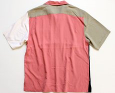 画像2: NAT NAST クレイジーパターン シルク ボウリングシャツ M (2)