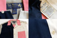 画像3: NAT NAST クレイジーパターン シルク ボウリングシャツ M (3)