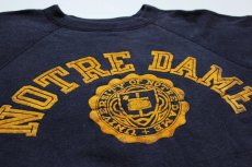 画像2: 60s NOTRE DAME フロッキープリント スウェット 紺 (2)