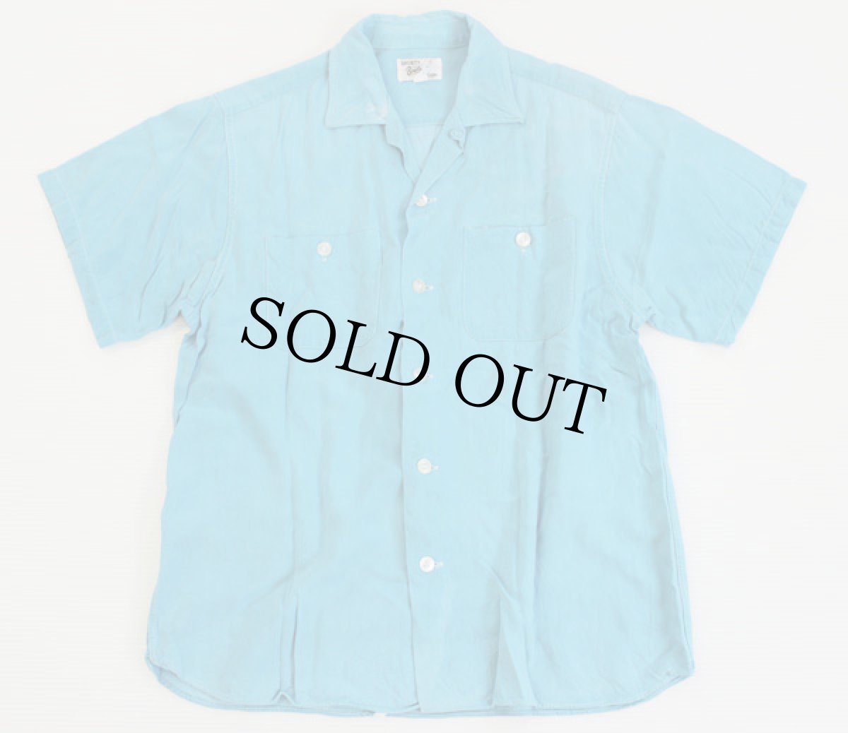 画像2: 50s SHORTY チェーン刺繍 ボウリングシャツ 水色 (2)