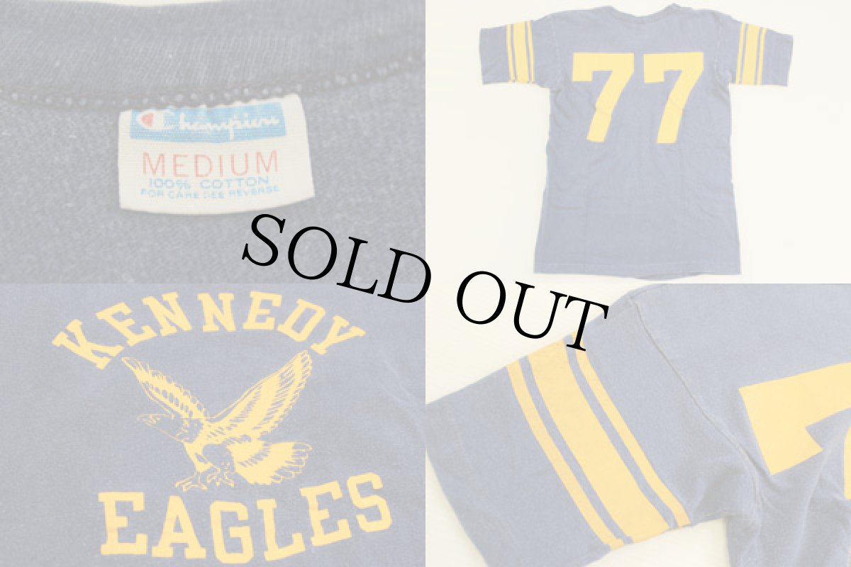 画像3: 70s USA製 Championチャンピオン 77 ゾロ目 ナンバリング フットボールTシャツ M (3)