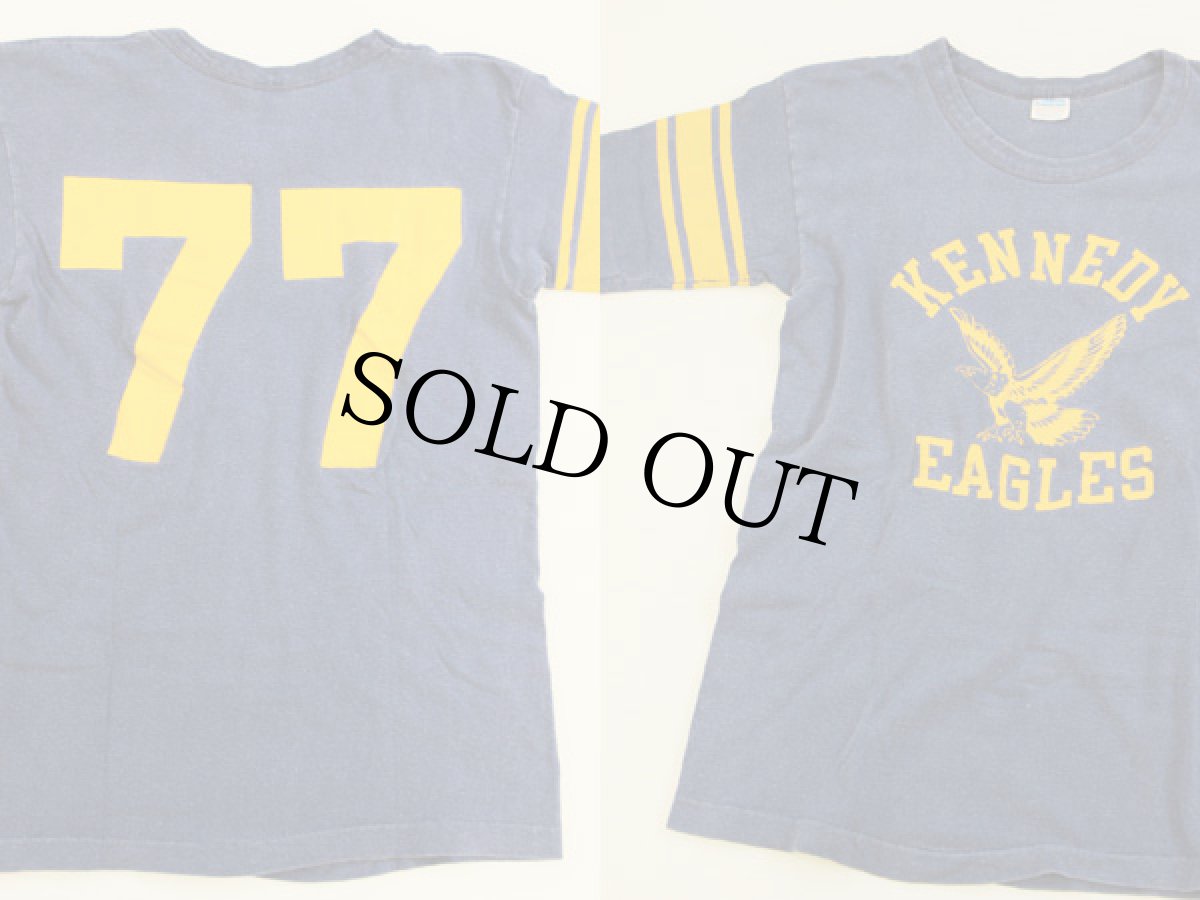 画像2: 70s USA製 Championチャンピオン 77 ゾロ目 ナンバリング フットボールTシャツ M (2)