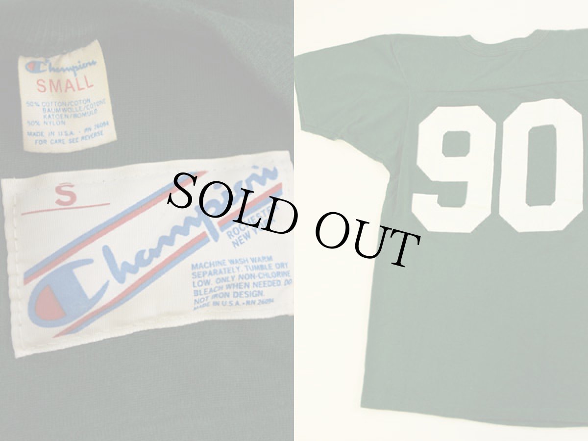 画像3: 80s USA製 Championチャンピオン DARTMOUTH 90 ナンバリング フットボールTシャツ 緑 S (3)