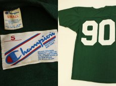 画像3: 80s USA製 Championチャンピオン DARTMOUTH 90 ナンバリング フットボールTシャツ 緑 S (3)
