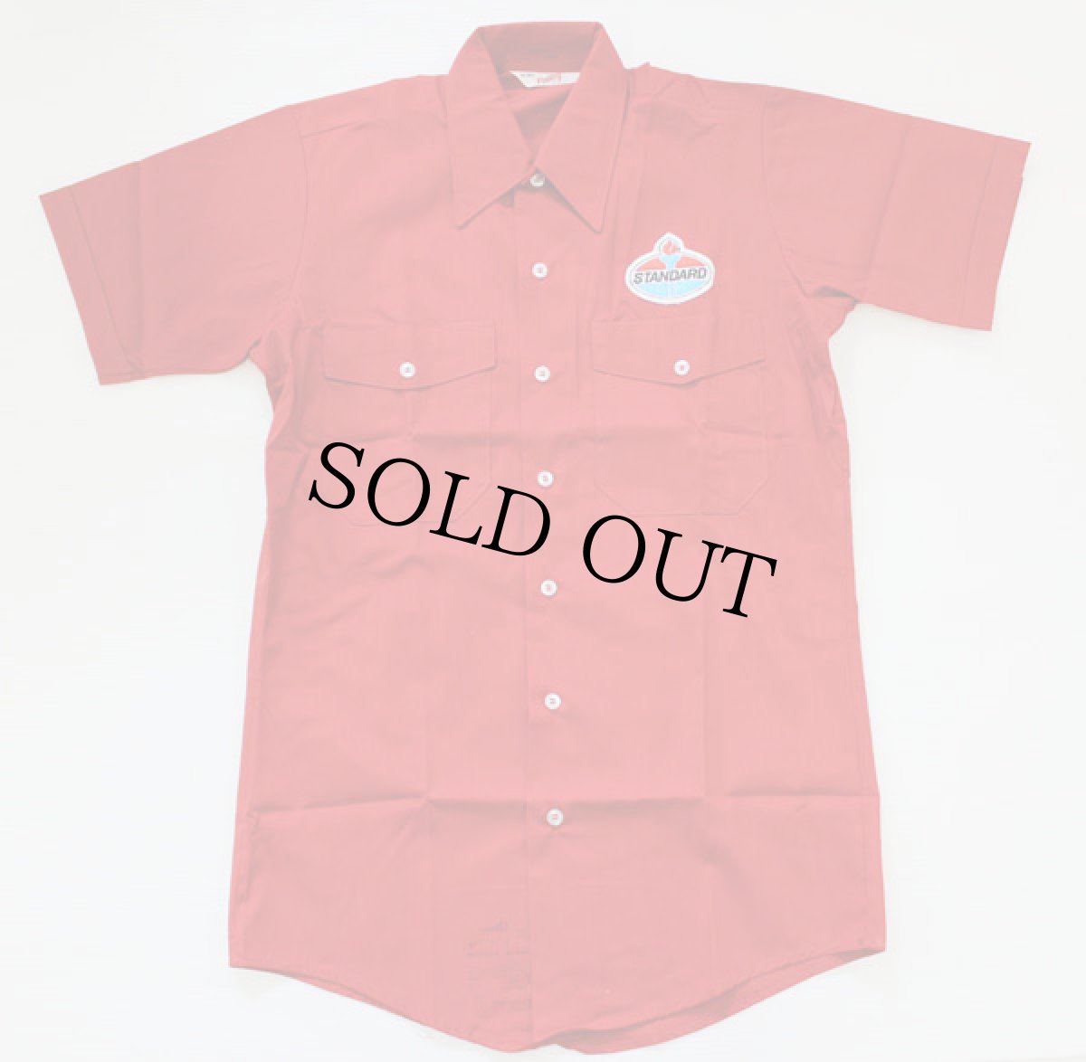 画像2: デッドストック★70s USA製 Unitog STANDARD パッチ付き ワークシャツ 赤 (2)