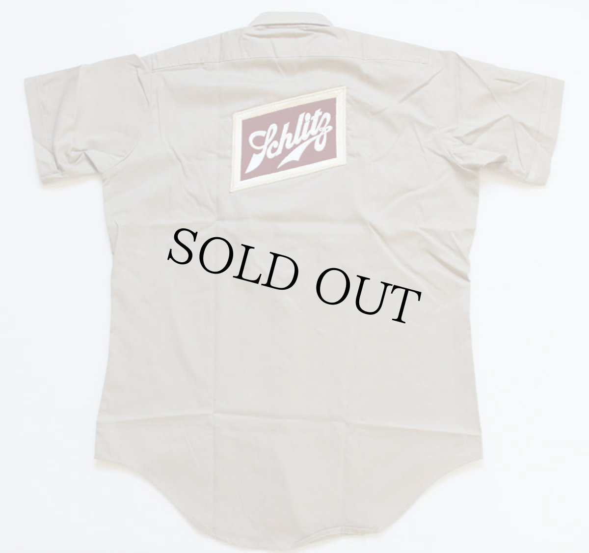 画像2: デッドストック★70s USA製 Unitog Schlitz パッチ付き ワークシャツ M (2)