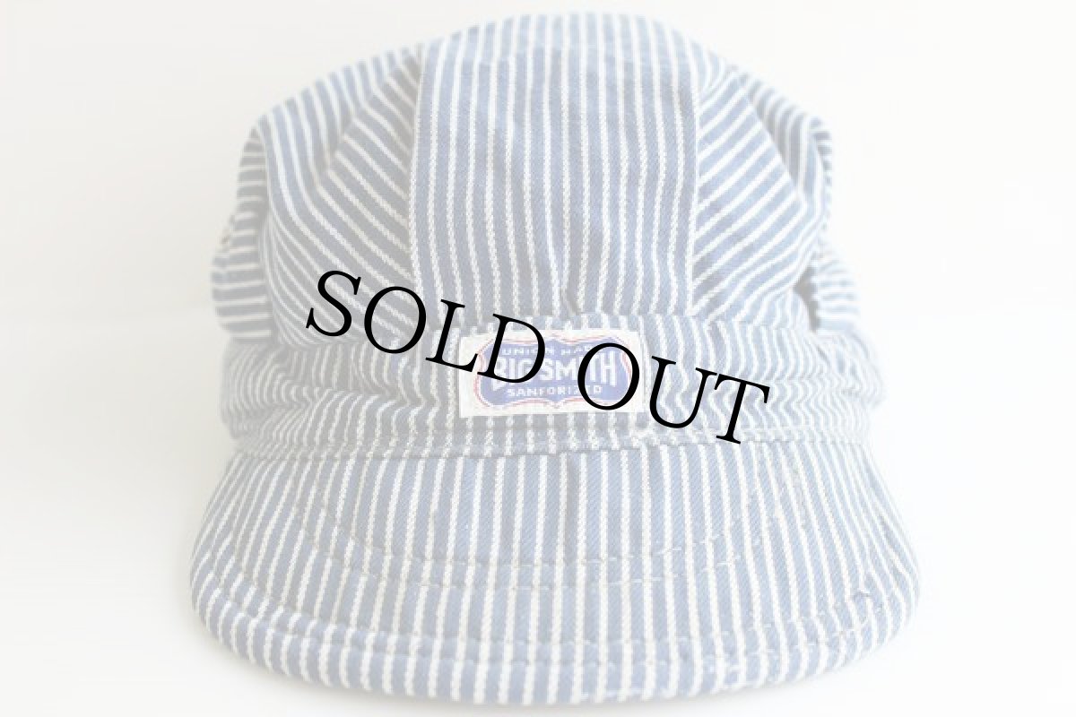 画像2: 60s BIG SMITHビッグスミス ヒッコリーワークキャップ 58.5cm (2)