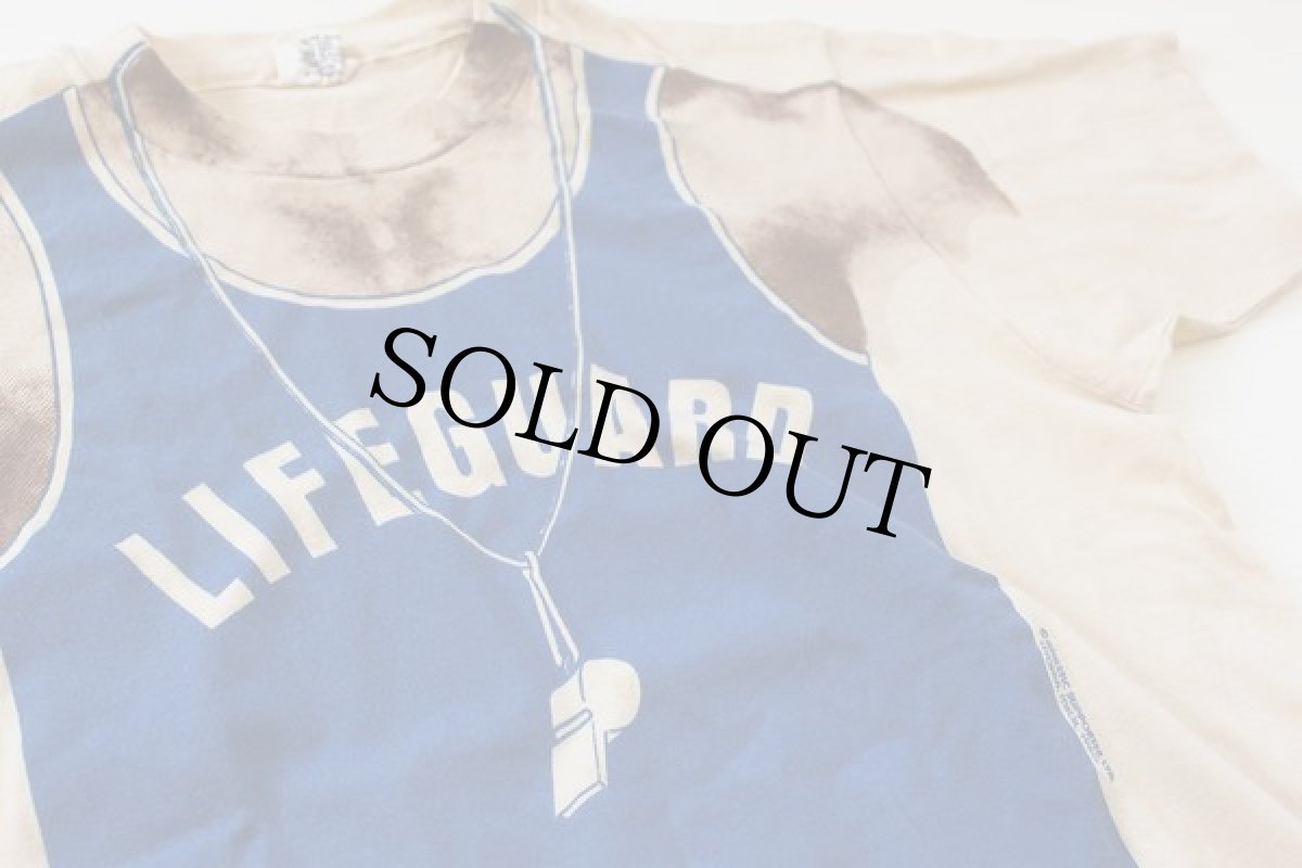 画像2: 80s USA製 Hanes LIFEGUARD 騙し絵 Tシャツ M (2)