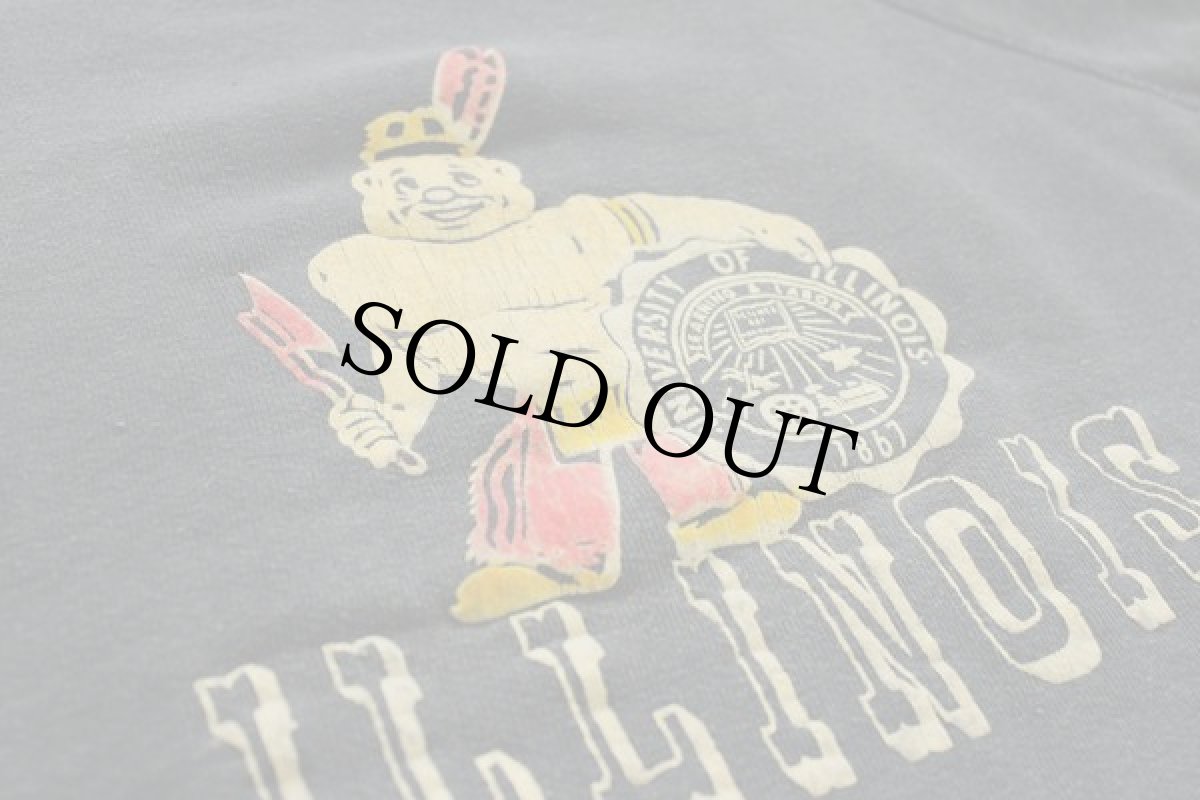 画像2: 60s ILLINOIS カラーフロッキープリント 半袖スウェット 紺 (2)