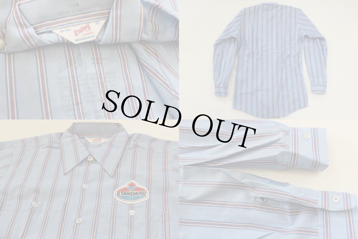 画像3: デッドストック★70s USA製 Unitog STANDARD パッチ付き ストライプ ワークシャツ (3)