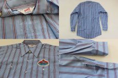 画像3: デッドストック★70s USA製 Unitog STANDARD パッチ付き ストライプ ワークシャツ (3)