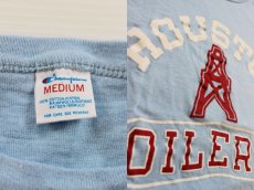 画像3: 80s USA製 Championチャンピオン HOUSTON OILERS コットンTシャツ 水色 M (3)