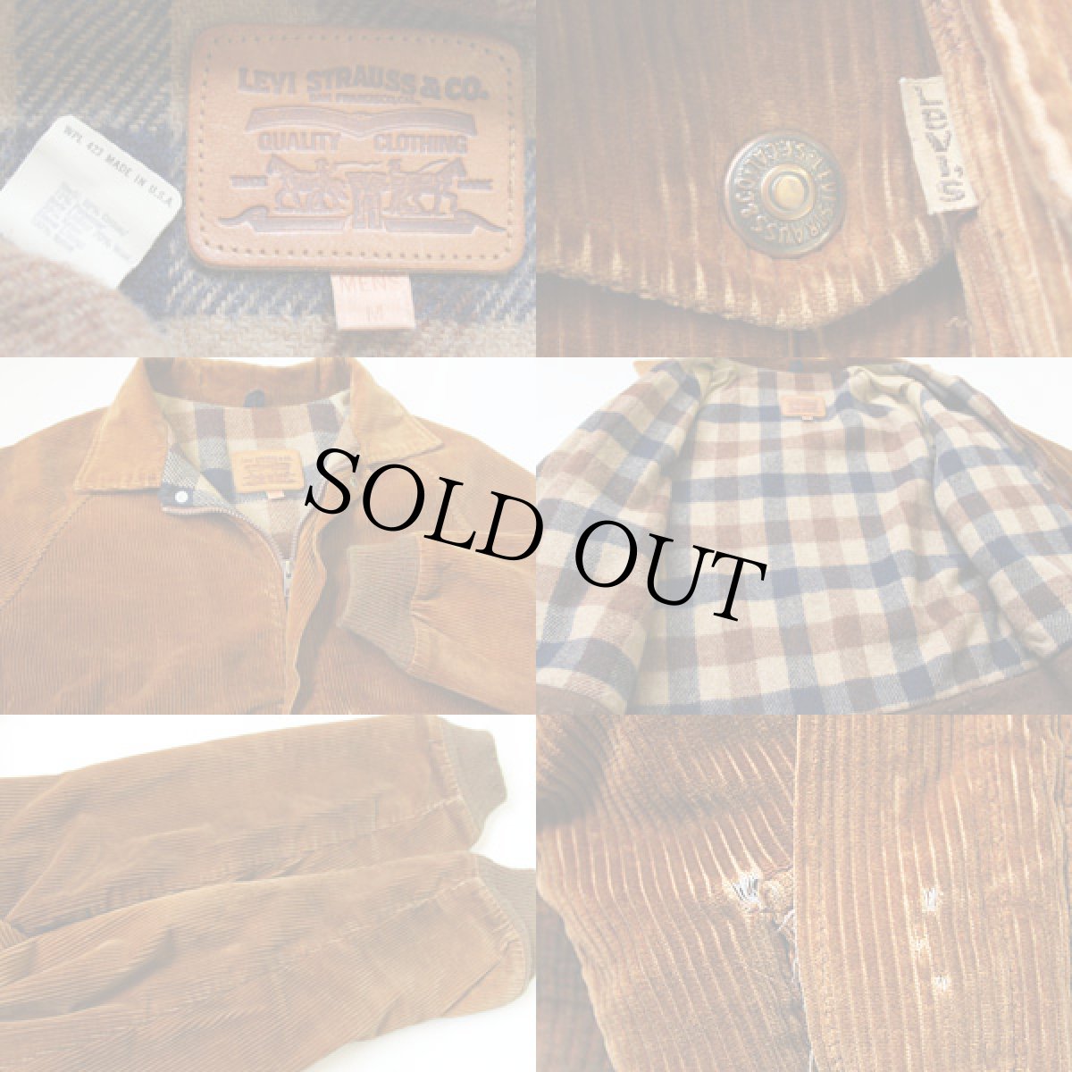 画像3: 80s USA製 Levi'sリーバイス ウールライナー コーデュロイジャケット 茶 M (3)