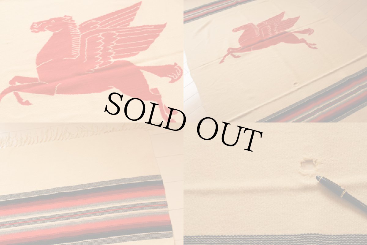 画像3: ビンテージ ペガサス柄 ウールブランケット (3)