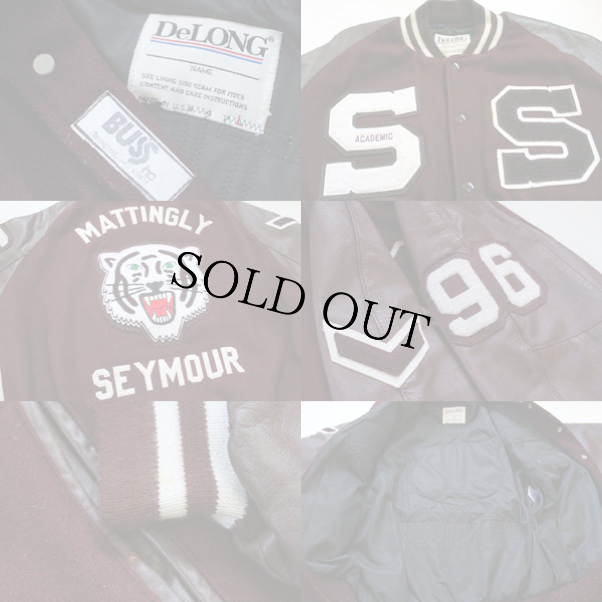 画像3: 90s USA製 DeLONGデロング パッチ付き メルトン ウール 袖革スタジャン L (3)