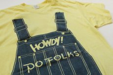 画像2: 80s USA製 HOWDY オーバーオール 騙し絵 Tシャツ 黄 XL (2)