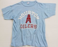 画像2: 80s USA製 Championチャンピオン HOUSTON OILERS コットンTシャツ 水色 M (2)