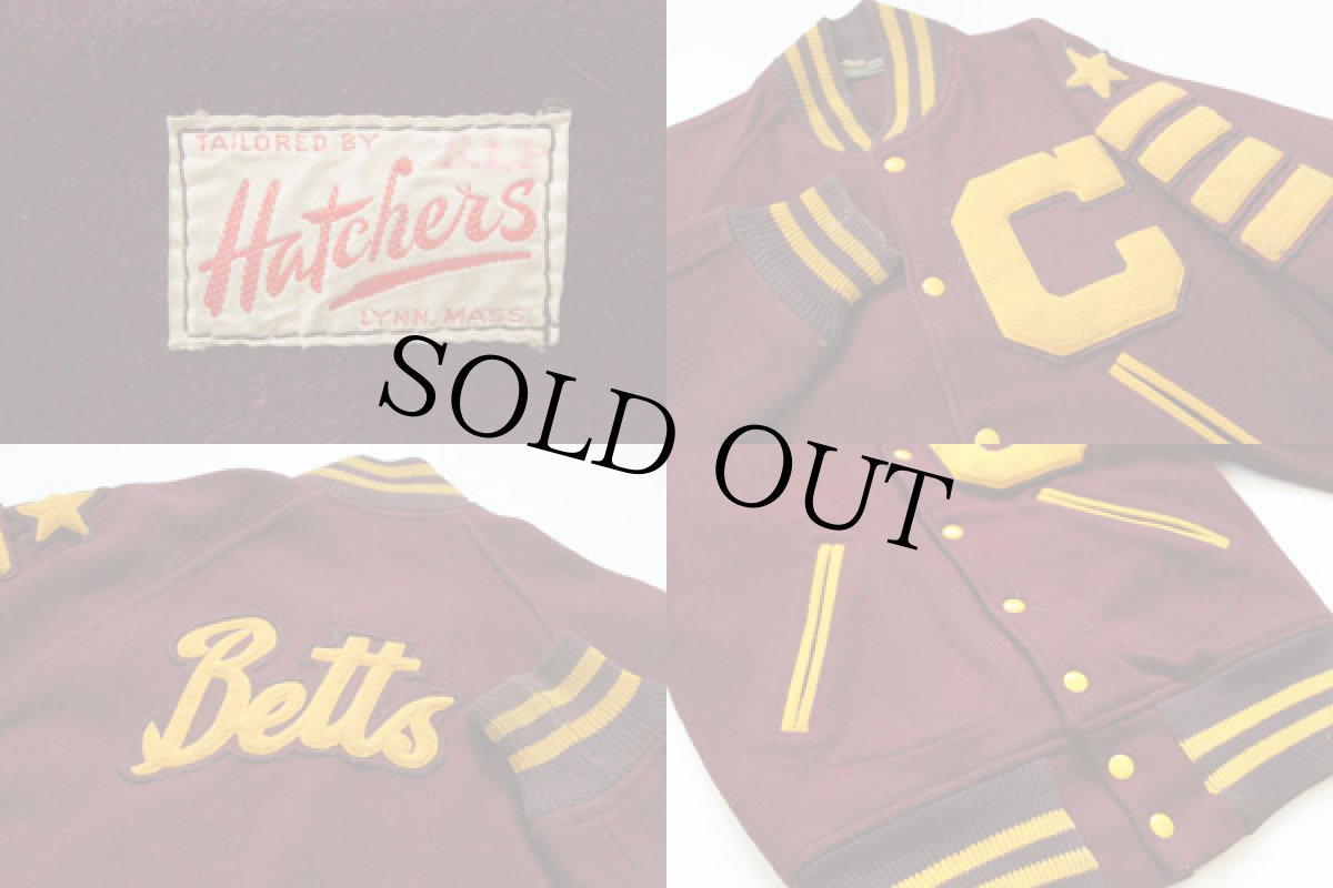 画像3: 50s Hatchers パッチ付き メルトン ウール スタジャン (3)