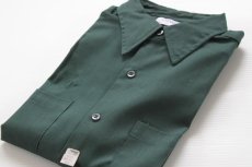 画像1: デッドストック★70s USA製 BIG YANK 半袖 ワークシャツ 深緑 M (1)