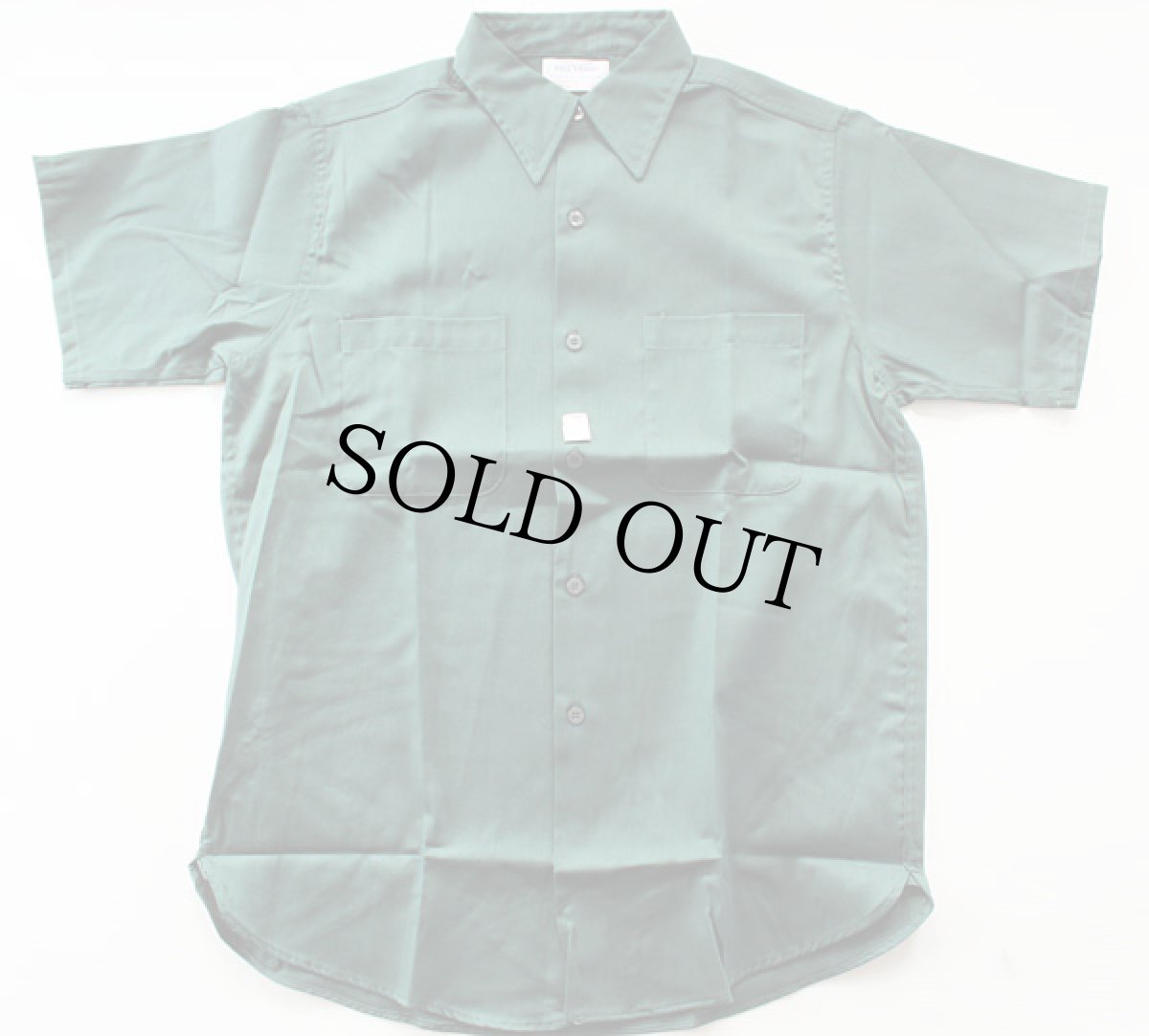 画像2: デッドストック★70s USA製 BIG YANK 半袖 ワークシャツ 深緑 M (2)