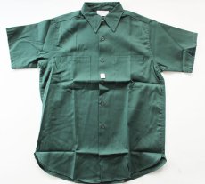画像2: デッドストック★70s USA製 BIG YANK 半袖 ワークシャツ 深緑 M (2)