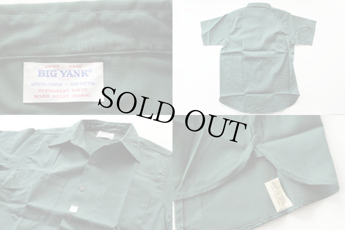 画像3: デッドストック★70s USA製 BIG YANK 半袖 ワークシャツ 深緑 M (3)