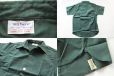 画像3: デッドストック★70s USA製 BIG YANK 半袖 ワークシャツ 深緑 M (3)