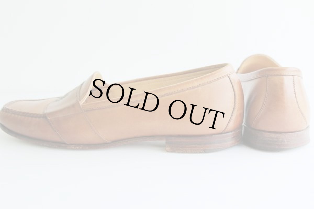 画像2: 80s USA製 ポロ ラルフローレン 刺繍 ローファー レザーシューズ 茶 10.5D★革靴 (2)