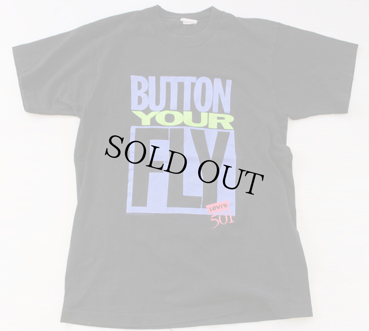 画像2: 90s USA製 Levi'sリーバイス 501 BUTTON YOUR FLY コットンTシャツ 黒 M (2)