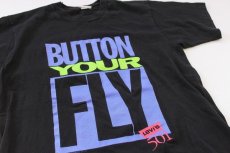 画像1: 90s USA製 Levi'sリーバイス 501 BUTTON YOUR FLY コットンTシャツ 黒 M (1)