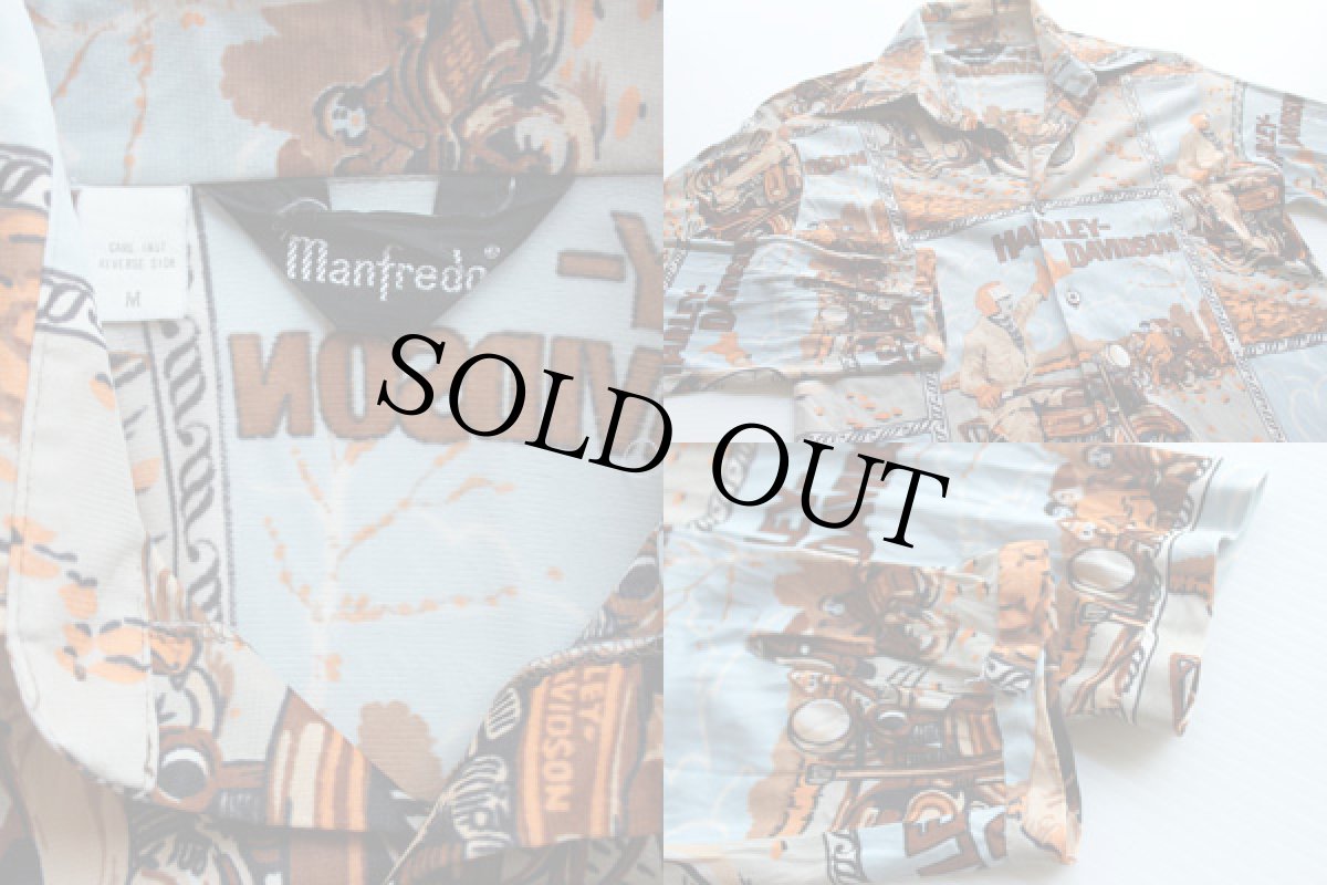 画像3: 70s HARLEY-DAVIDSONハーレーダビッドソン 総柄シャツ M (3)