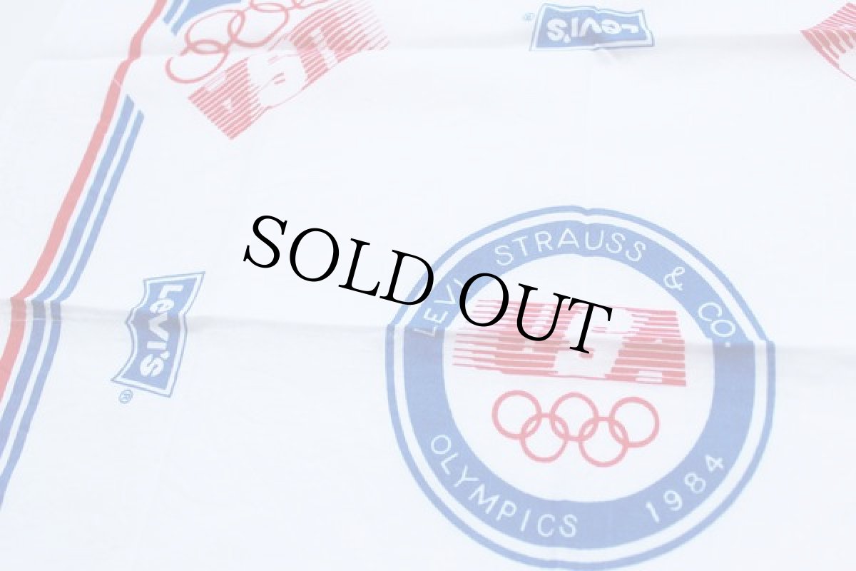 画像2: 80s USA製 Levi'sリーバイス USA OLYMPICオリンピック コットン バンダナ (2)