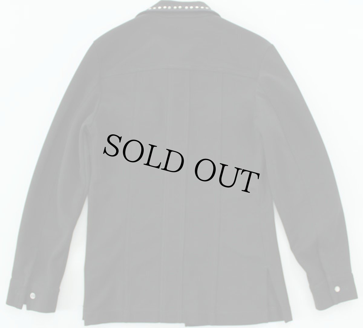 画像2: 70s Leeリー スタッズ ポリエステル シャツジャケット 黒 S (2)