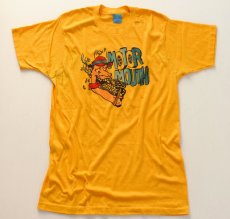 画像2: 80s USA製 MOTOR MOUTH 染み込みプリント Tシャツ 黄 XL (2)