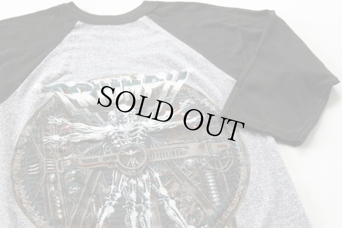 画像2: 80s USA製 TRIUMPH WORLD TOUR 1985 七分袖 ラグラン バンドTシャツ S (2)