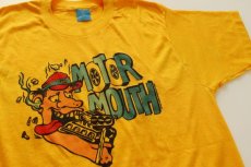 画像1: 80s USA製 MOTOR MOUTH 染み込みプリント Tシャツ 黄 XL (1)